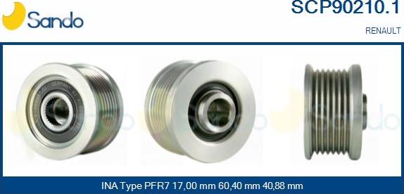 Sando SCP90210.1 - Puleggia cinghia, Alternatore www.autoricambit.com