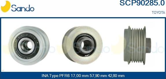 Sando SCP90285.0 - Puleggia cinghia, Alternatore www.autoricambit.com