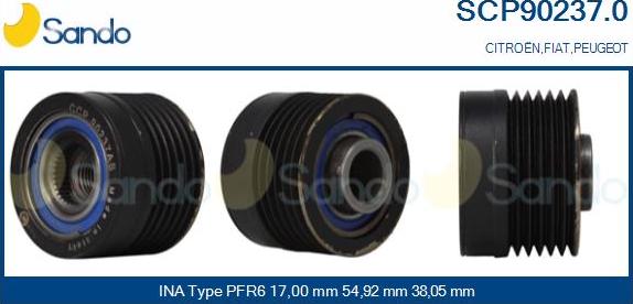 Sando SCP90237.0 - Puleggia cinghia, Alternatore www.autoricambit.com