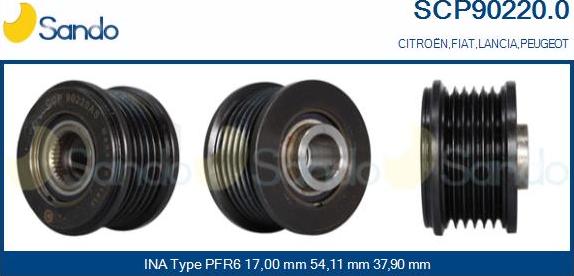 Sando SCP90220.0 - Puleggia cinghia, Alternatore www.autoricambit.com