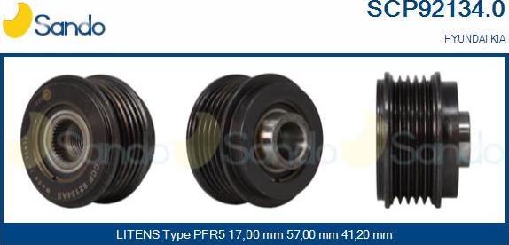 Sando SCP92134.0 - Puleggia cinghia, Alternatore www.autoricambit.com