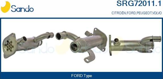 Sando SRG72011.1 - Radiatore, Ricircolo gas scarico www.autoricambit.com