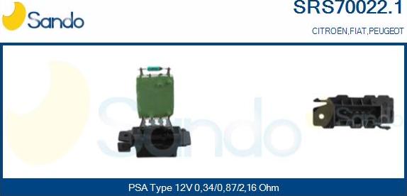 Sando SRS70022.1 - Resistenza, Ventilatore abitacolo www.autoricambit.com