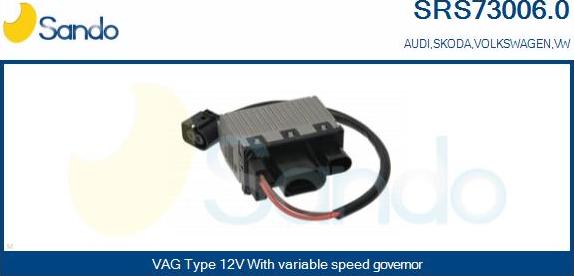 Sando SRS73006.0 - Resistore addizionale, Elettromotore-Ventola radiatore www.autoricambit.com