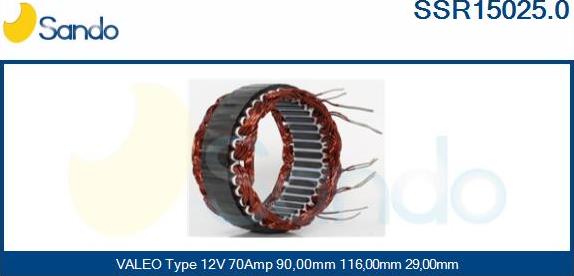 Sando SSR15025.0 - Statore, Alternatore www.autoricambit.com