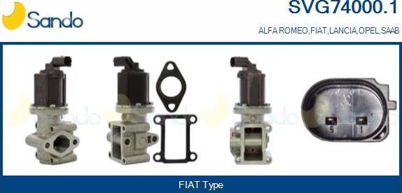 Sando SVG74000.1 - Valvola ricircolo gas scarico-EGR www.autoricambit.com