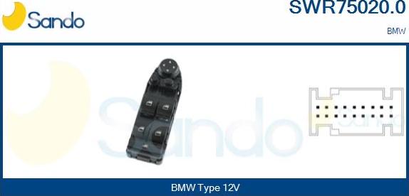 Sando SWR75020.0 - Interruttore, Alzacristallo www.autoricambit.com