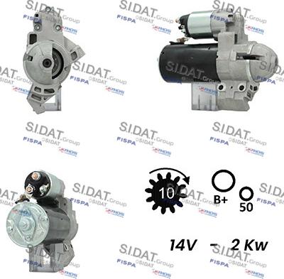 Sidat S12BH0608A2 - Motorino d'avviamento www.autoricambit.com