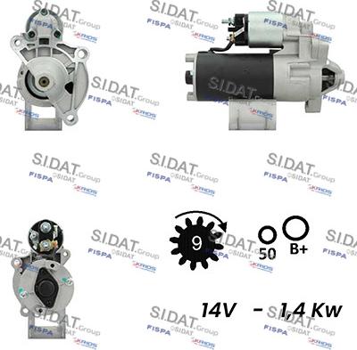 Sidat S12BH0613A2 - Motorino d'avviamento www.autoricambit.com