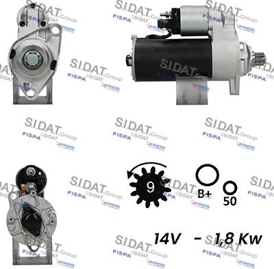 Sidat S12BH0628A2 - Motorino d'avviamento www.autoricambit.com