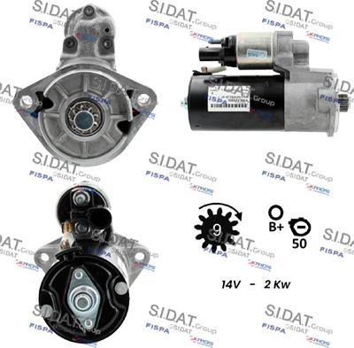 Sidat S12BH0073 - Motorino d'avviamento www.autoricambit.com