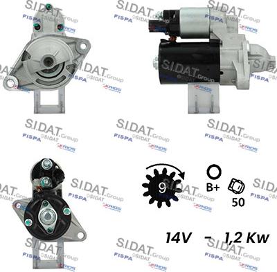 Sidat S12BH0168A2 - Motorino d'avviamento www.autoricambit.com