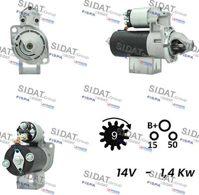 Sidat S12BH0341A2 - Motorino d'avviamento www.autoricambit.com