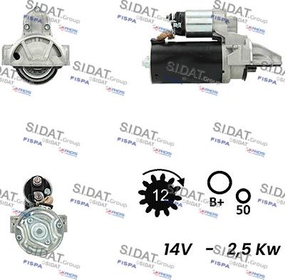 Sidat S12BH0372A2 - Motorino d'avviamento www.autoricambit.com