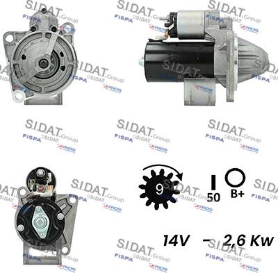 Sidat S12BH0263A2 - Motorino d'avviamento www.autoricambit.com