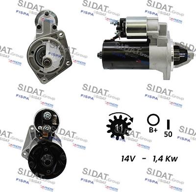 Sidat S12BH0757A2 - Motorino d'avviamento www.autoricambit.com