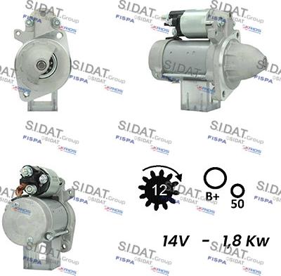 Sidat S12DE0678A2 - Motorino d'avviamento www.autoricambit.com