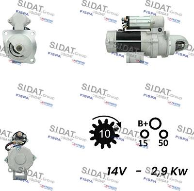 Sidat S12DR0749A2 - Motorino d'avviamento www.autoricambit.com