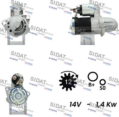 Sidat S12MH0401A2 - Motorino d'avviamento www.autoricambit.com