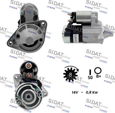 Sidat S12MH0824A2 - Motorino d'avviamento www.autoricambit.com