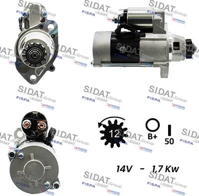 Sidat S12MH0333A2 - Motorino d'avviamento www.autoricambit.com