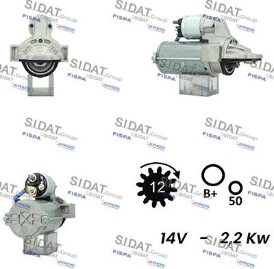 Sidat S12VA0482A2 - Motorino d'avviamento www.autoricambit.com