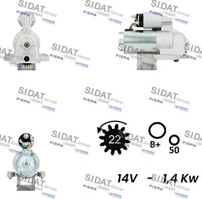 Sidat S12VS0695A2 - Motorino d'avviamento www.autoricambit.com