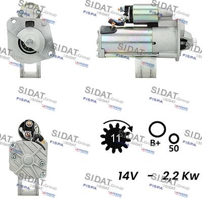 Sidat S12VS0160A2 - Motorino d'avviamento www.autoricambit.com