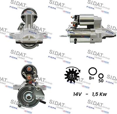 Sidat S12VS0367A2 - Motorino d'avviamento www.autoricambit.com