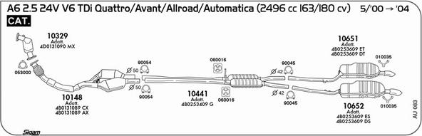 Sigam AU083 - Impianto gas scarico www.autoricambit.com