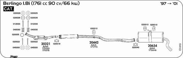 Sigam CI013 - Impianto gas scarico www.autoricambit.com