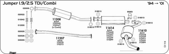 Sigam CI114 - Impianto gas scarico www.autoricambit.com