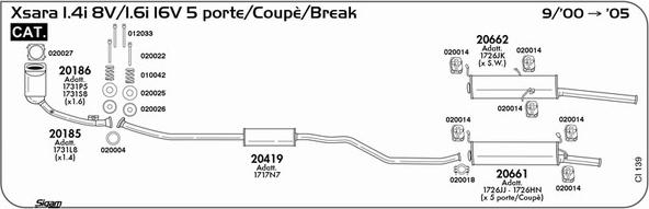 Sigam CI139 - Impianto gas scarico www.autoricambit.com