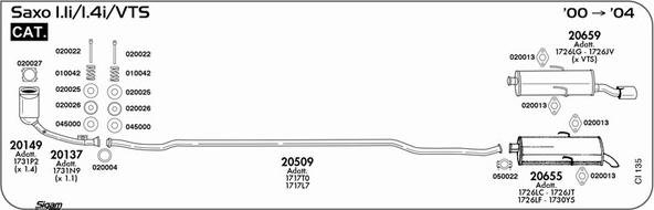 Sigam CI135 - Impianto gas scarico www.autoricambit.com