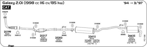 Sigam FO108 - Impianto gas scarico www.autoricambit.com
