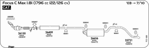 Sigam FO189 - Impianto gas scarico www.autoricambit.com