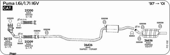 Sigam FO132 - Impianto gas scarico www.autoricambit.com