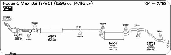 Sigam FO216 - Impianto gas scarico www.autoricambit.com