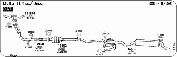 Sigam LA044 - Impianto gas scarico www.autoricambit.com