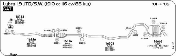 Sigam LA110 - Impianto gas scarico www.autoricambit.com