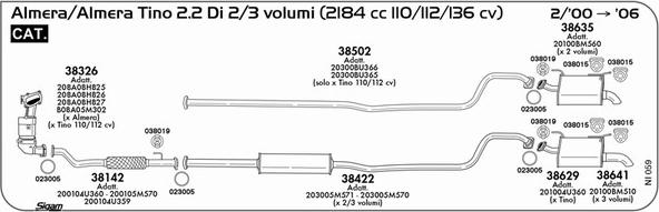 Sigam NI059 - Impianto gas scarico www.autoricambit.com