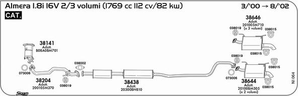 Sigam NI064 - Impianto gas scarico www.autoricambit.com