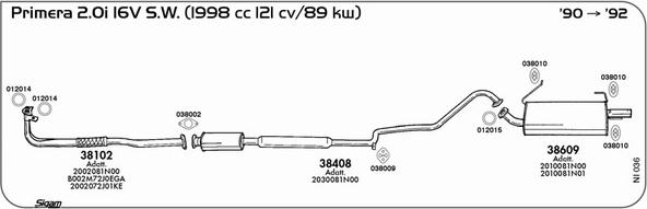 Sigam NI036 - Impianto gas scarico www.autoricambit.com