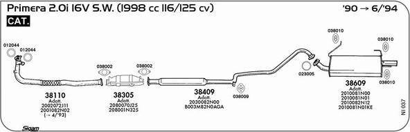 Sigam NI037 - Impianto gas scarico www.autoricambit.com