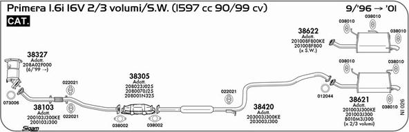 Sigam NI026 - Impianto gas scarico www.autoricambit.com