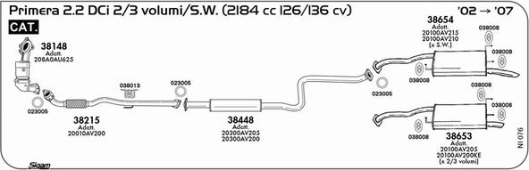 Sigam NI076 - Impianto gas scarico www.autoricambit.com