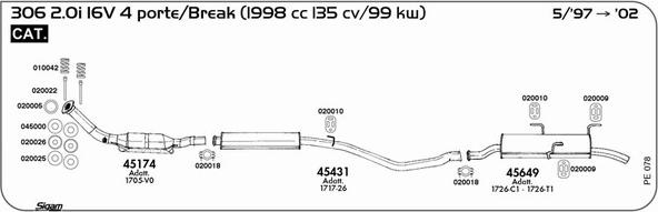 Sigam PE078 - Impianto gas scarico www.autoricambit.com