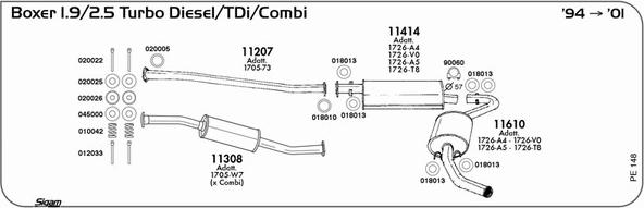 Sigam PE148 - Impianto gas scarico www.autoricambit.com