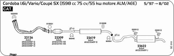 Sigam SE010 - Impianto gas scarico www.autoricambit.com