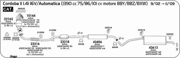 Sigam SE117 - Impianto gas scarico www.autoricambit.com